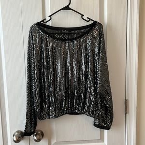 Black Sequin Lulus Top